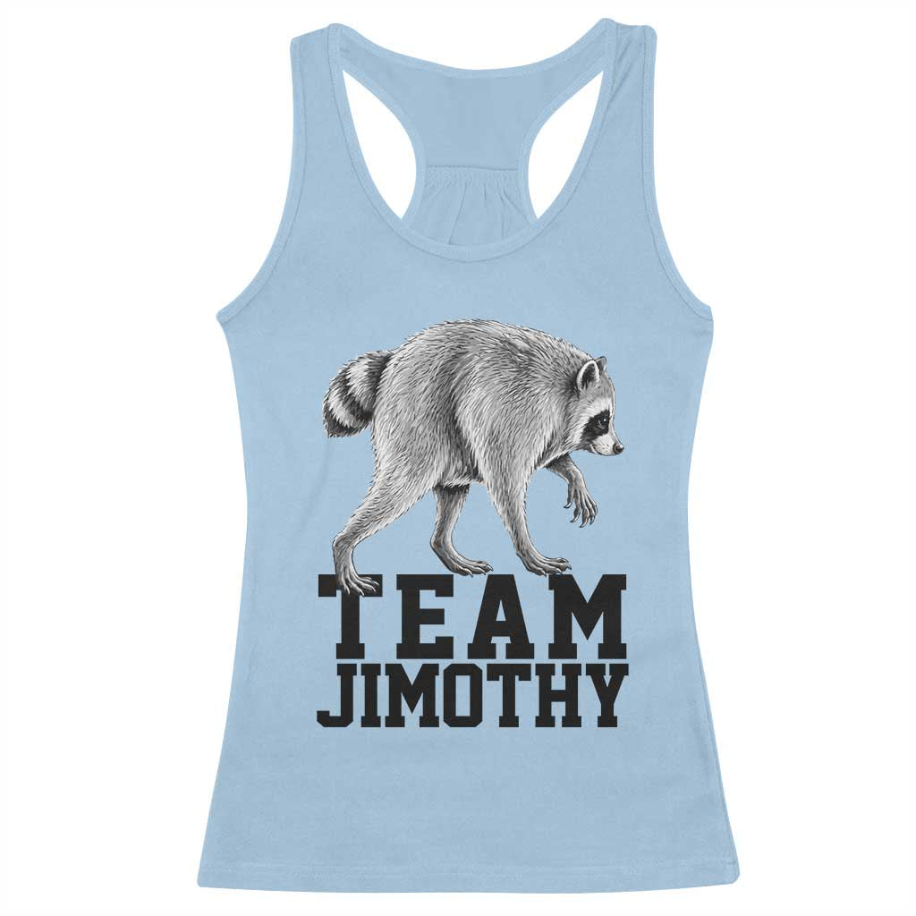 Team Jimothy Viral Seattle Raccoon Racerback Tank Top Vintage Trash Panda Meme Graphic TS02 Light Blue Print Your Wear