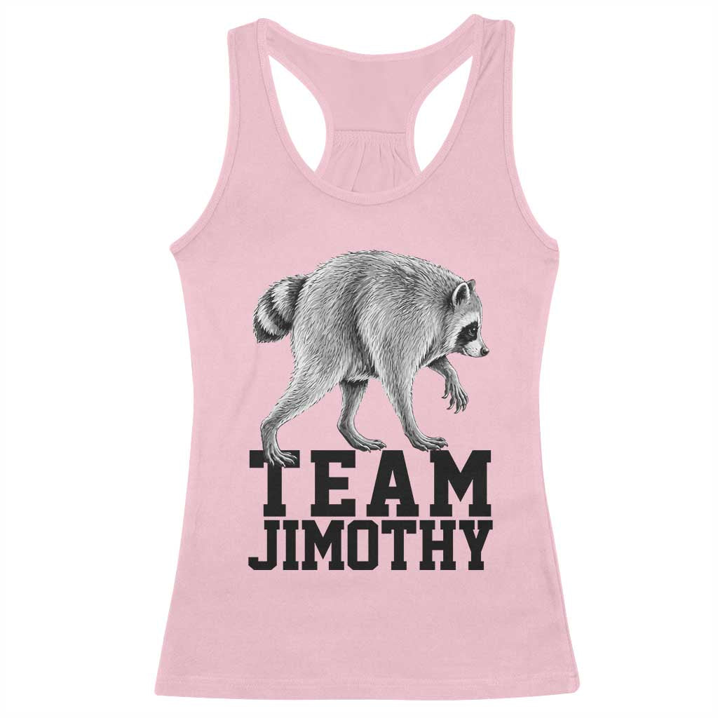 Team Jimothy Viral Seattle Raccoon Racerback Tank Top Vintage Trash Panda Meme Graphic TS02 Light Pink Print Your Wear
