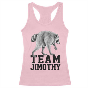 Team Jimothy Viral Seattle Raccoon Racerback Tank Top Vintage Trash Panda Meme Graphic TS02 Light Pink Print Your Wear