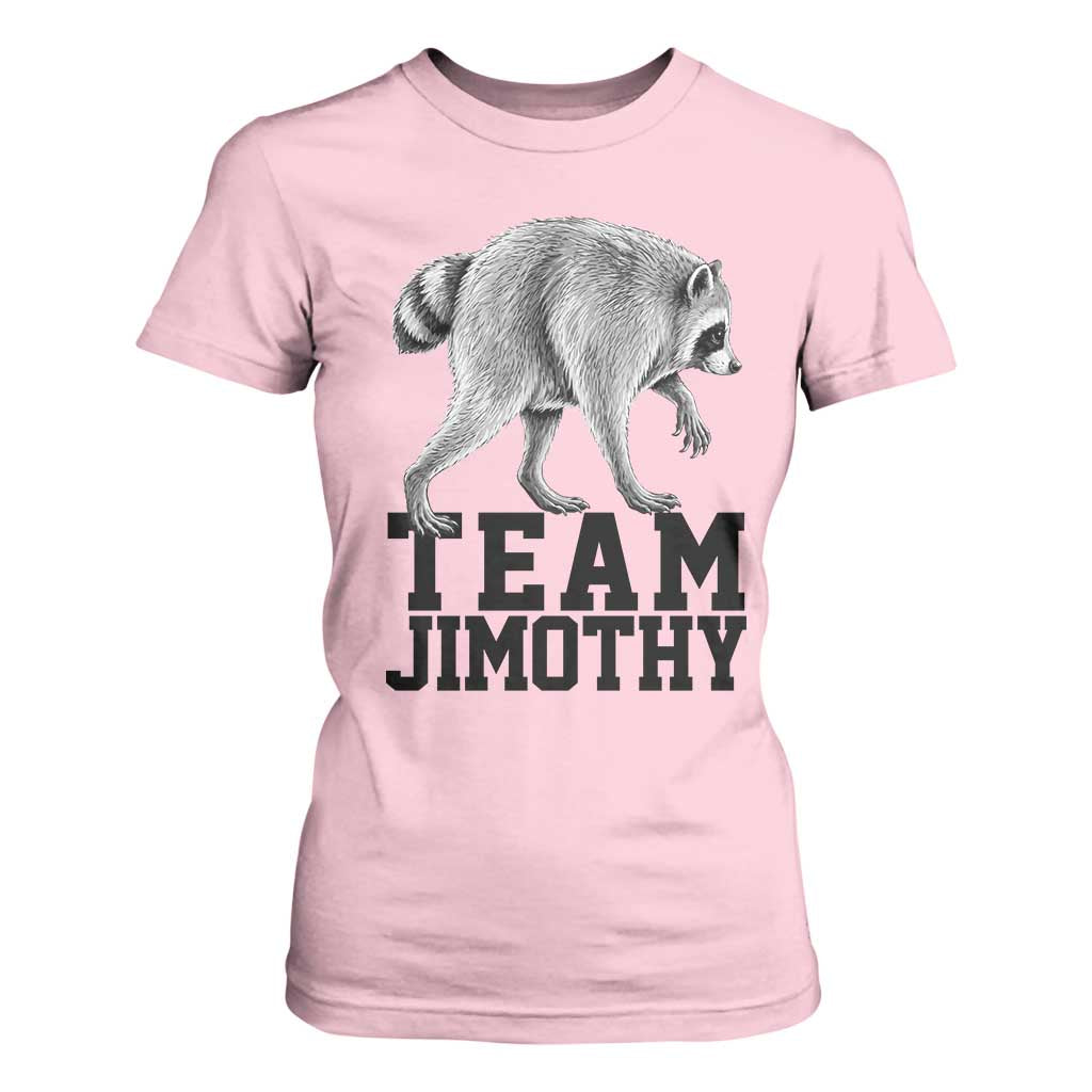 Team Jimothy Viral Seattle Raccoon T Shirt For Women Vintage Trash Panda Meme Graphic TS02 Light Pink Print Your Wear