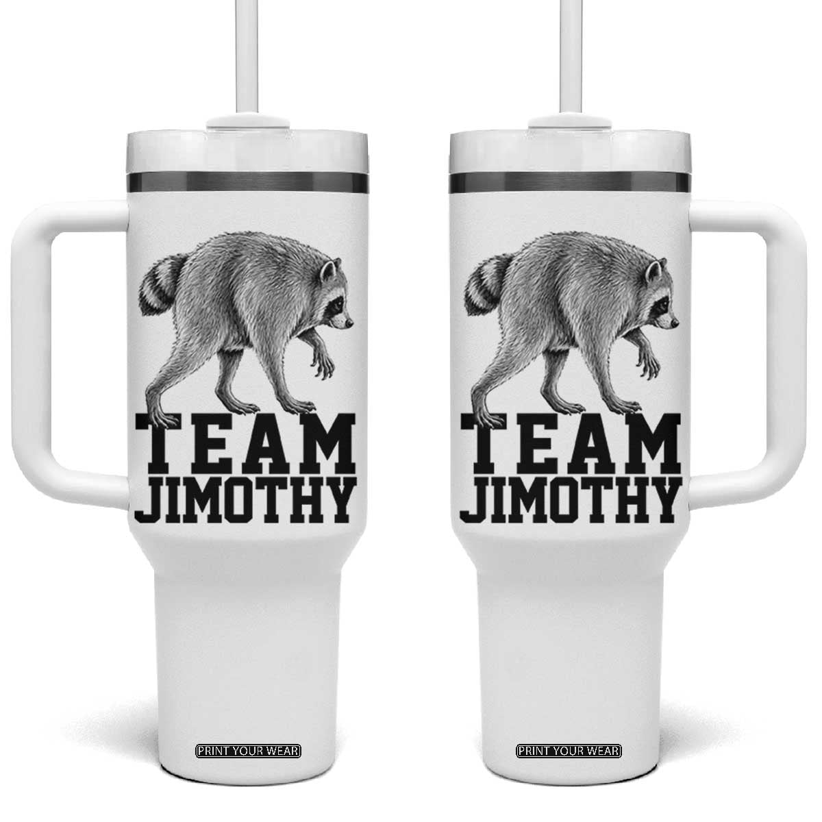Team Jimothy Viral Seattle Raccoon Tumbler With Handle Vintage Trash Panda Meme Graphic