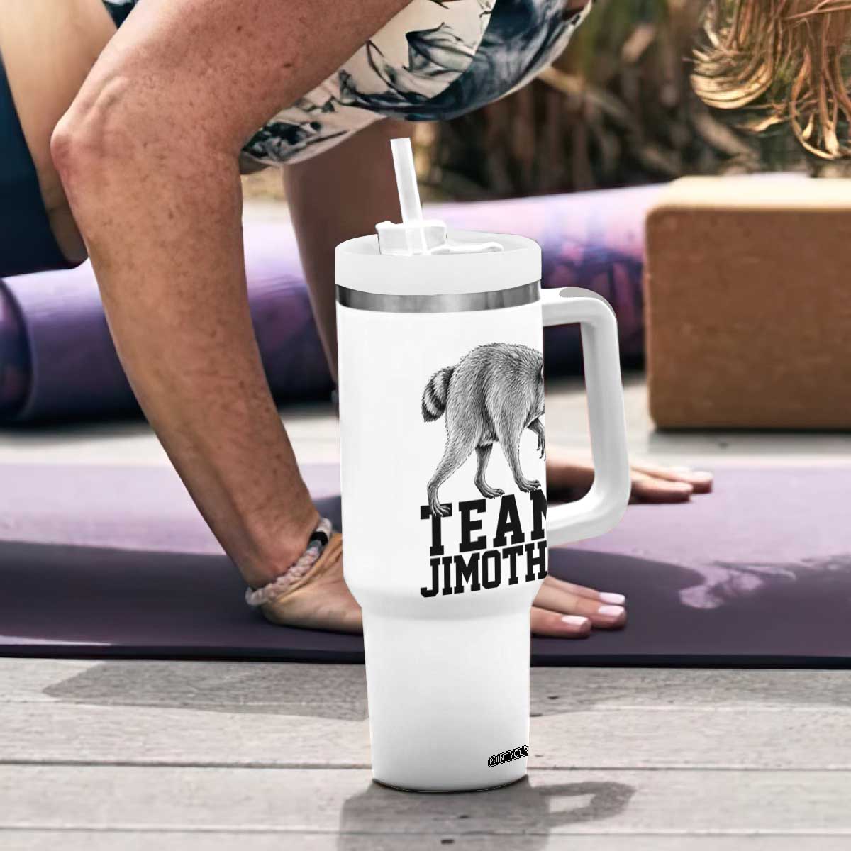 Team Jimothy Viral Seattle Raccoon Tumbler With Handle Vintage Trash Panda Meme Graphic