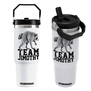 Team Jimothy Viral Seattle Raccoon Flip Straw Tumbler Vintage Trash Panda Meme Graphic