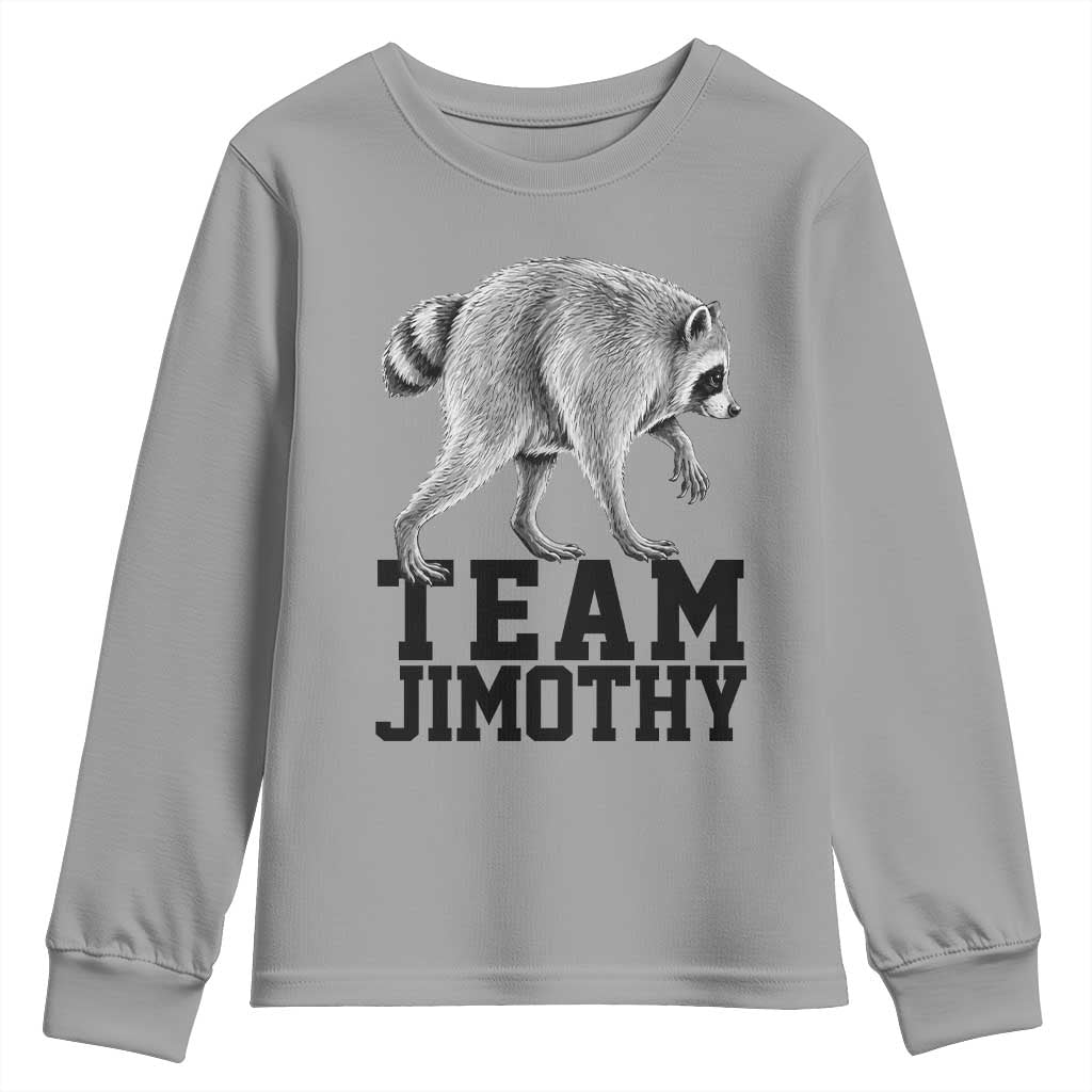 Team Jimothy Viral Seattle Raccoon Youth Sweatshirt Vintage Trash Panda Meme Graphic TS02 Sport Gray Print Your Wear