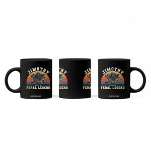 Jimothy from Seattle WA Feral Legend Raccoon Coffee Mug Viral Trash Panda Vintage Sunset Arch Graphic
