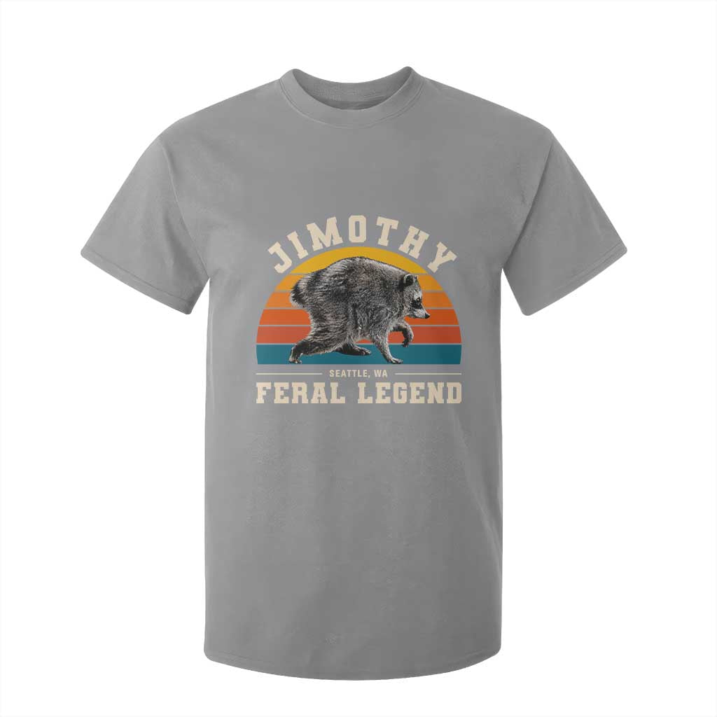 Jimothy from Seattle WA Feral Legend Raccoon T Shirt For Kid Viral Trash Panda Vintage Sunset Arch Graphic TS02 Sport Gray Print Your Wear