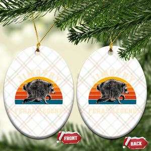 Jimothy from Seattle WA Feral Legend Raccoon Ceramic Ornament Viral Trash Panda Vintage Sunset Arch Graphic