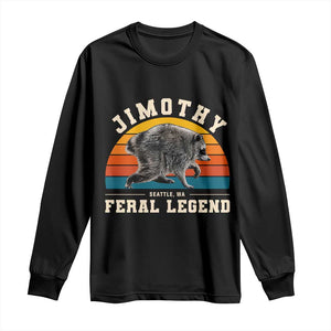 Jimothy from Seattle WA Feral Legend Raccoon Long Sleeve Shirt Viral Trash Panda Vintage Sunset Arch Graphic TS02 Black Print Your Wear