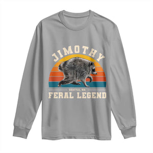Jimothy from Seattle WA Feral Legend Raccoon Long Sleeve Shirt Viral Trash Panda Vintage Sunset Arch Graphic TS02 Sport Gray Print Your Wear