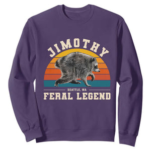 Jimothy from Seattle WA Feral Legend Raccoon Sweatshirt Viral Trash Panda Vintage Sunset Arch Graphic TS02 Purple Print Your Wear