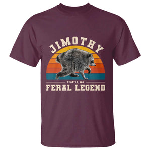 Jimothy from Seattle WA Feral Legend Raccoon T Shirt Viral Trash Panda Vintage Sunset Arch Graphic TS02 Maroon Print Your Wear