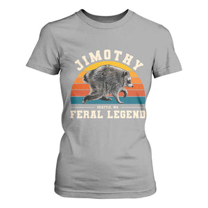 Jimothy from Seattle WA Feral Legend Raccoon T Shirt For Women Viral Trash Panda Vintage Sunset Arch Graphic TS02 Sport Gray Print Your Wear