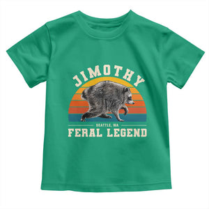 Jimothy from Seattle WA Feral Legend Raccoon Toddler T Shirt Viral Trash Panda Vintage Sunset Arch Graphic