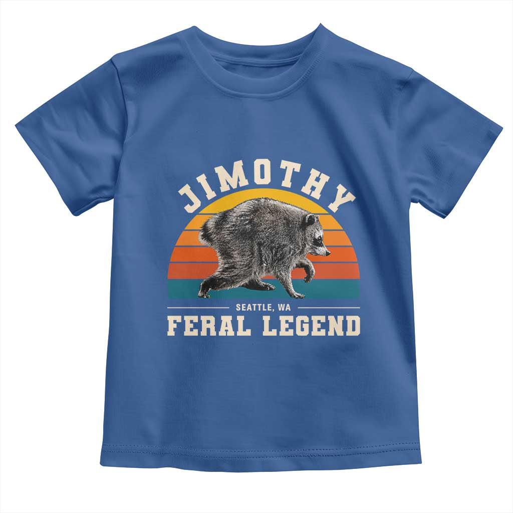 Jimothy from Seattle WA Feral Legend Raccoon Toddler T Shirt Viral Trash Panda Vintage Sunset Arch Graphic