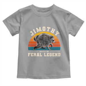 Jimothy from Seattle WA Feral Legend Raccoon Toddler T Shirt Viral Trash Panda Vintage Sunset Arch Graphic