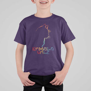 Kamala Walz T Shirt For Kid Funny Cat Lady Silhouette Positive Lettering TS02 Purple Print Your Wear