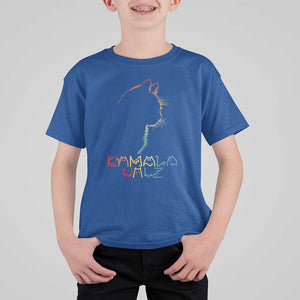 Kamala Walz T Shirt For Kid Funny Cat Lady Silhouette Positive Lettering TS02 Royal Blue Print Your Wear