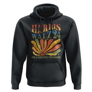 Harris Walz 2024 Hoodie For A Brighter Tomorrow Kamala Tim Retro Groovy TS02 Black Print Your Wear