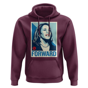Kamala Harris Forward 2024 Hoodie Madam President 47th Graphic TS02 Maroon Print Your Wear