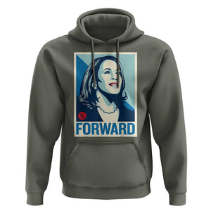 Kamala Harris Forward 2024 Hoodie Madam President 47th Graphic TS02 Military Green Print Your Wear
