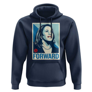 Kamala Harris Forward 2024 Hoodie Madam President 47th Graphic TS02 Navy Print Your Wear