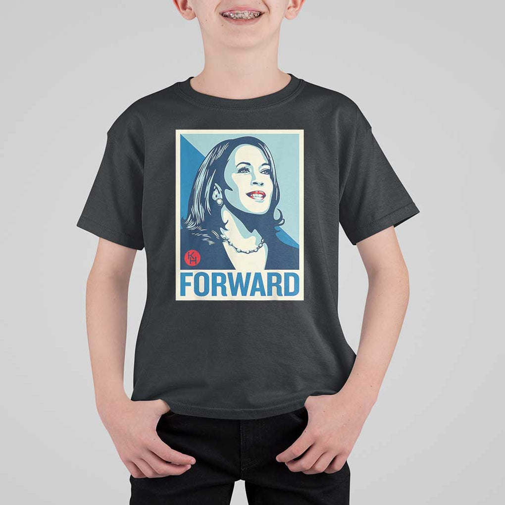 Kamala Harris Forward 2024 T Shirt For Kid Madam President 47th Graphic TS02 Black Print Your Wear