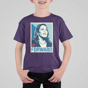 Kamala Harris Forward 2024 T Shirt For Kid Madam President 47th Graphic TS02 Purple Print Your Wear