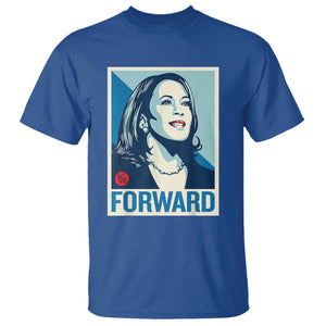 Kamala Harris Forward 2024 T Shirt Madam President 47th Graphic TS02 Royal Blue Print Your Wear