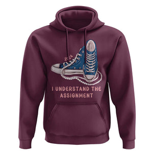 Kamala Harris 2024 Hoodie I Understand The Assignment Vote Blue Chuck And Pearls TS02 Maroon Print Your Wear