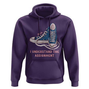 Kamala Harris 2024 Hoodie I Understand The Assignment Vote Blue Chuck And Pearls TS02 Purple Print Your Wear