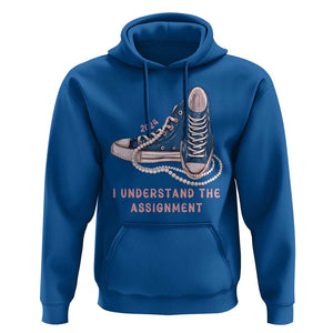 Kamala Harris 2024 Hoodie I Understand The Assignment Vote Blue Chuck And Pearls TS02 Royal Blue Print Your Wear