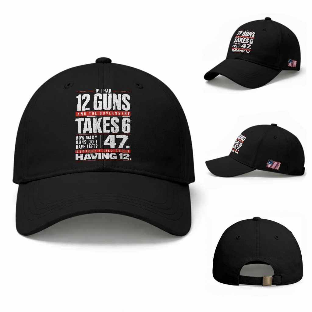 Funny 2A Math Word Problem Pro Gun Rights Baseball Cap 47 Guns Left Because I Lied About Having 12