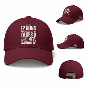 Funny 2A Math Word Problem Pro Gun Rights Baseball Cap 47 Guns Left Because I Lied About Having 12
