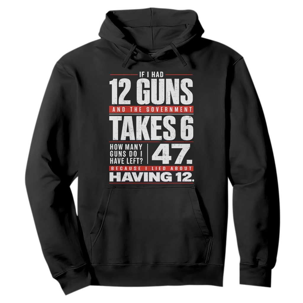 Funny 2A Math Word Problem Pro Gun Rights Hoodie 47 Guns Left Because I Lied About Having 12