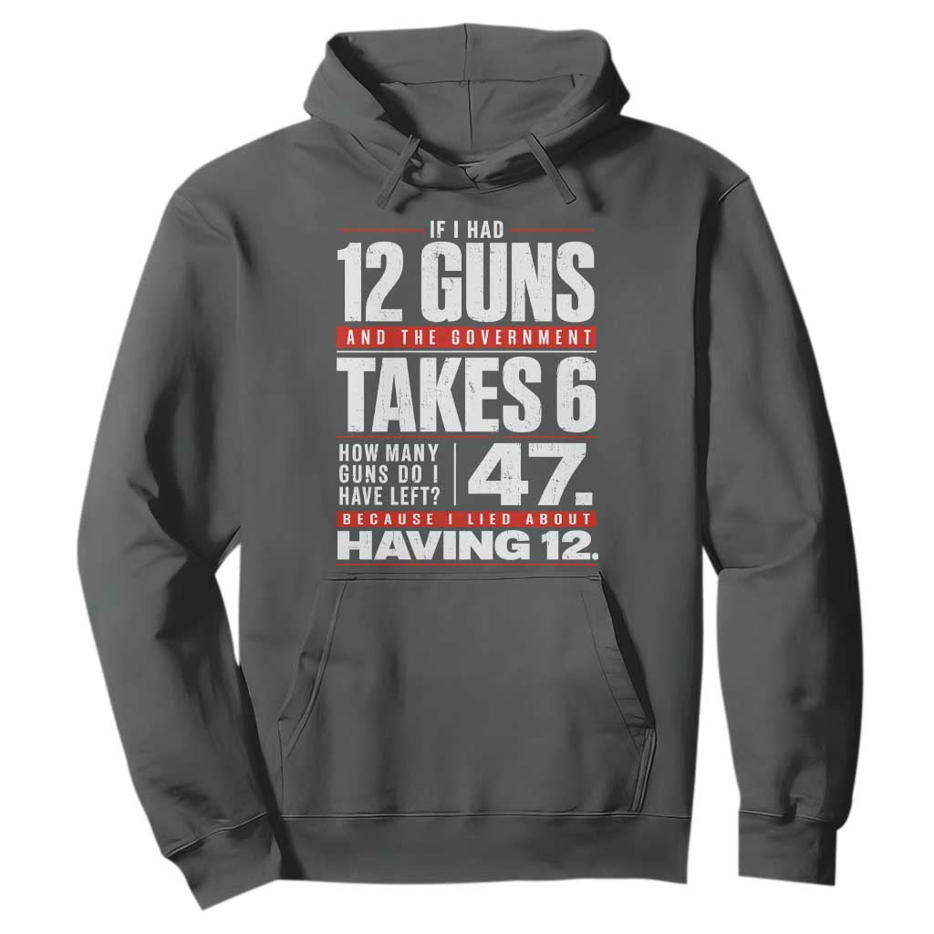 Funny 2A Math Word Problem Pro Gun Rights Hoodie 47 Guns Left Because I Lied About Having 12