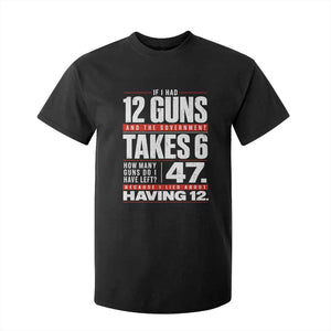 Funny 2A Math Word Problem Pro Gun Rights T Shirt For Kid 47 Guns Left Because I Lied About Having 12