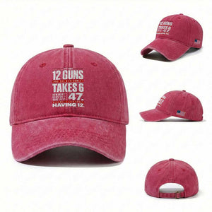Funny 2A Math Word Problem Pro Gun Rights Washed Cotton Baseball Cap 47 Guns Left Because I Lied About Having 12