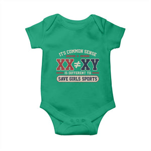 Save Girls Sports XX Does Not Equal XY Baby Onesie Biological Science Vintage Varsity Athletic Graphic