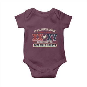 Save Girls Sports XX Does Not Equal XY Baby Onesie Biological Science Vintage Varsity Athletic Graphic