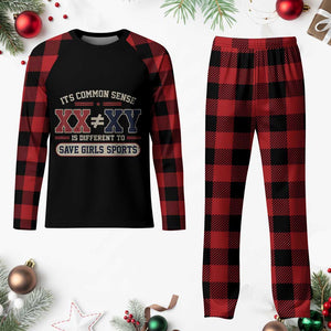 Save Girls Sports XX Does Not Equal XY Plaid Pajama Set Biological Science Vintage Varsity Athletic Graphic