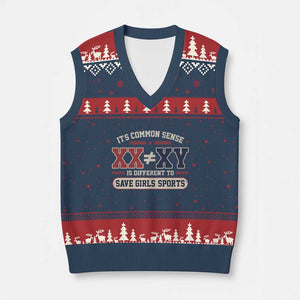 Save Girls Sports XX Does Not Equal XY V-Neck Knit Sweater Vest Biological Science Vintage Varsity Athletic Graphic