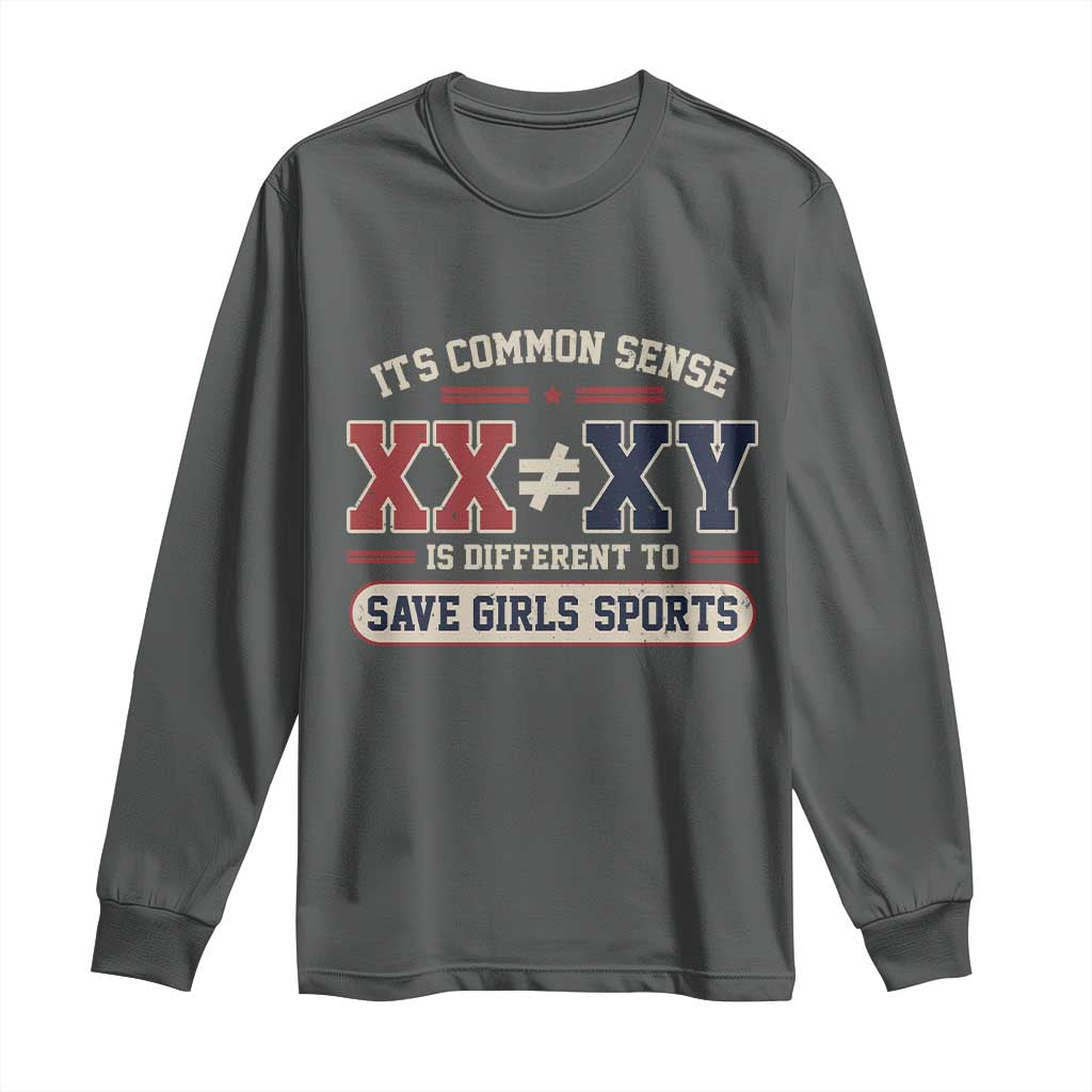 Save Girls Sports XX Does Not Equal XY Long Sleeve Shirt Biological Science Vintage Varsity Athletic Graphic