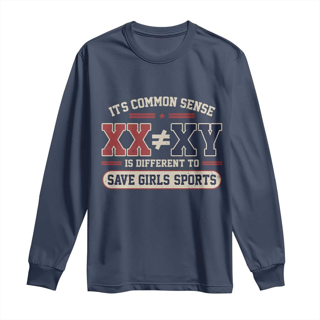 Save Girls Sports XX Does Not Equal XY Long Sleeve Shirt Biological Science Vintage Varsity Athletic Graphic