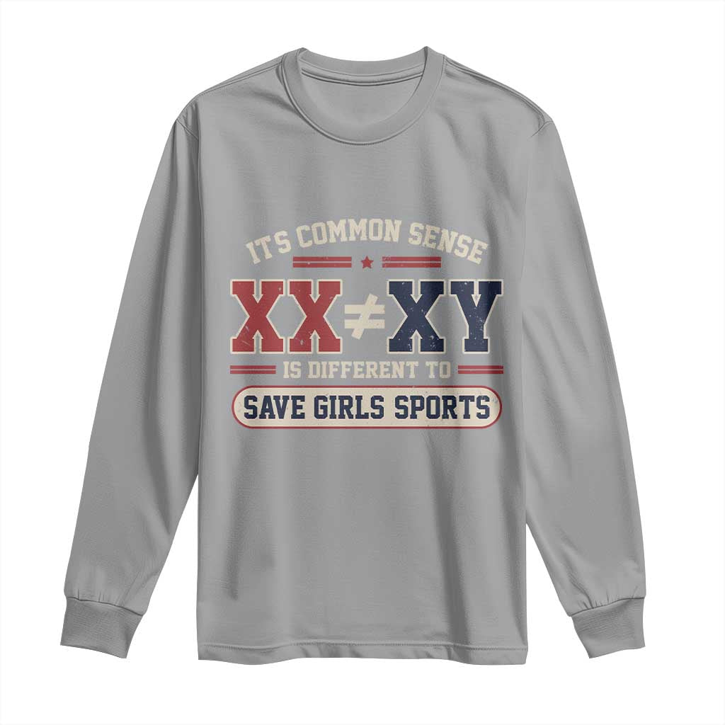 Save Girls Sports XX Does Not Equal XY Long Sleeve Shirt Biological Science Vintage Varsity Athletic Graphic