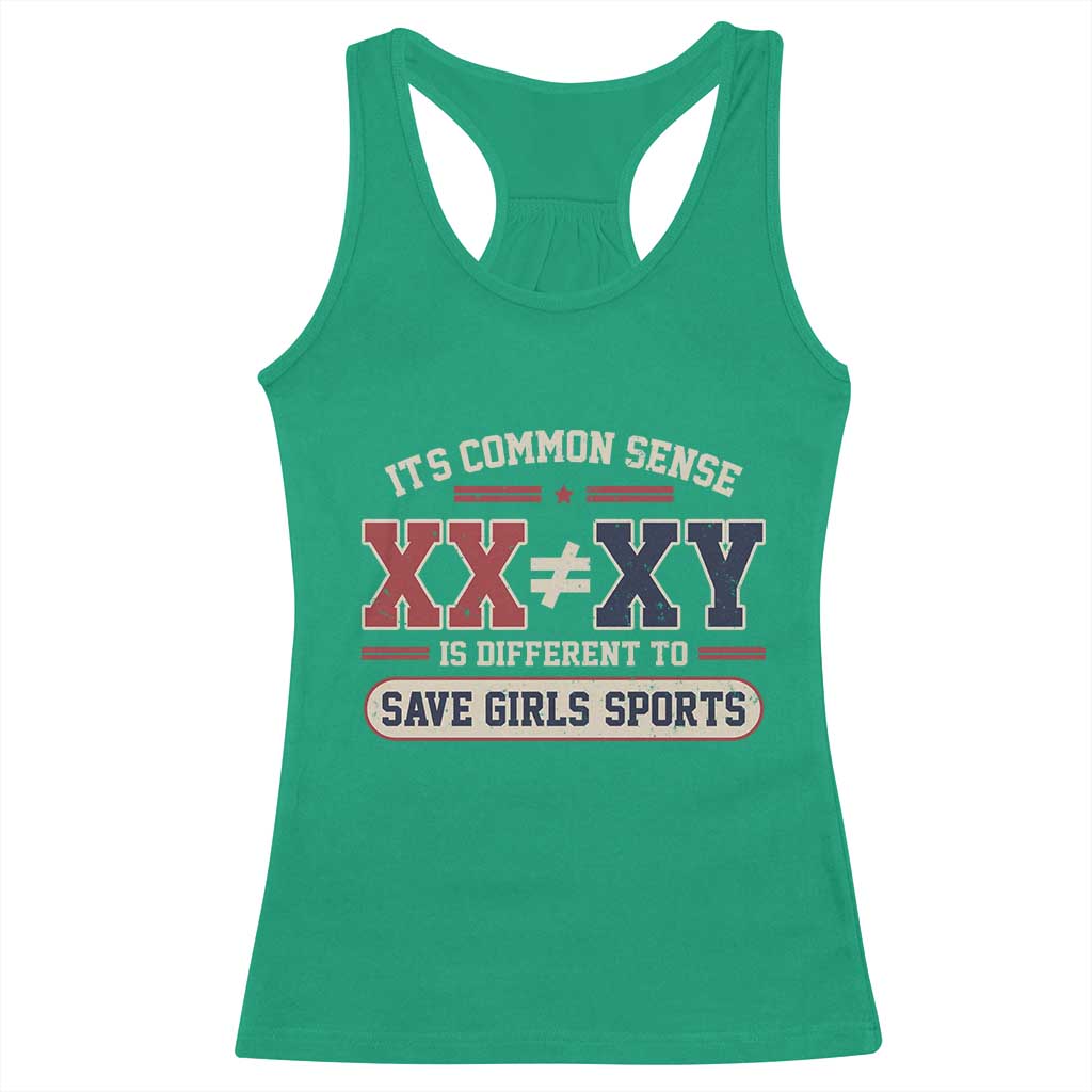 Save Girls Sports XX Does Not Equal XY Racerback Tank Top Biological Science Vintage Varsity Athletic Graphic