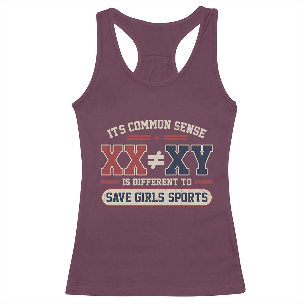 Save Girls Sports XX Does Not Equal XY Racerback Tank Top Biological Science Vintage Varsity Athletic Graphic