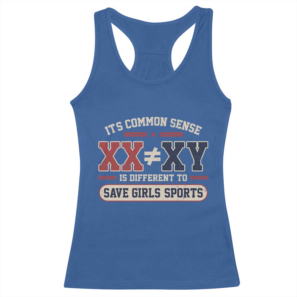 Save Girls Sports XX Does Not Equal XY Racerback Tank Top Biological Science Vintage Varsity Athletic Graphic