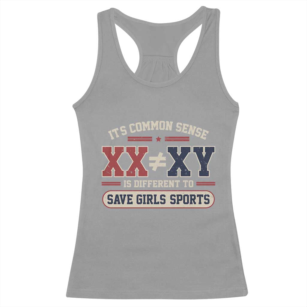 Save Girls Sports XX Does Not Equal XY Racerback Tank Top Biological Science Vintage Varsity Athletic Graphic
