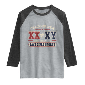Save Girls Sports XX Does Not Equal XY Raglan Shirt Biological Science Vintage Varsity Athletic Graphic