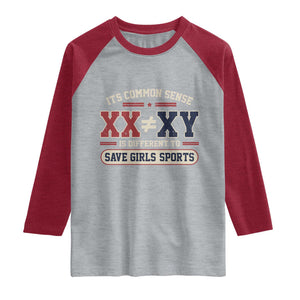 Save Girls Sports XX Does Not Equal XY Raglan Shirt Biological Science Vintage Varsity Athletic Graphic